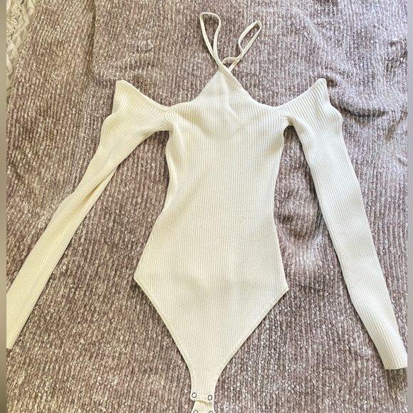 Abercrombie White Long Sleeve Sweater Bodysuit - Picture 1 of 3